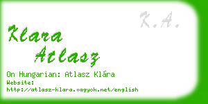 klara atlasz business card